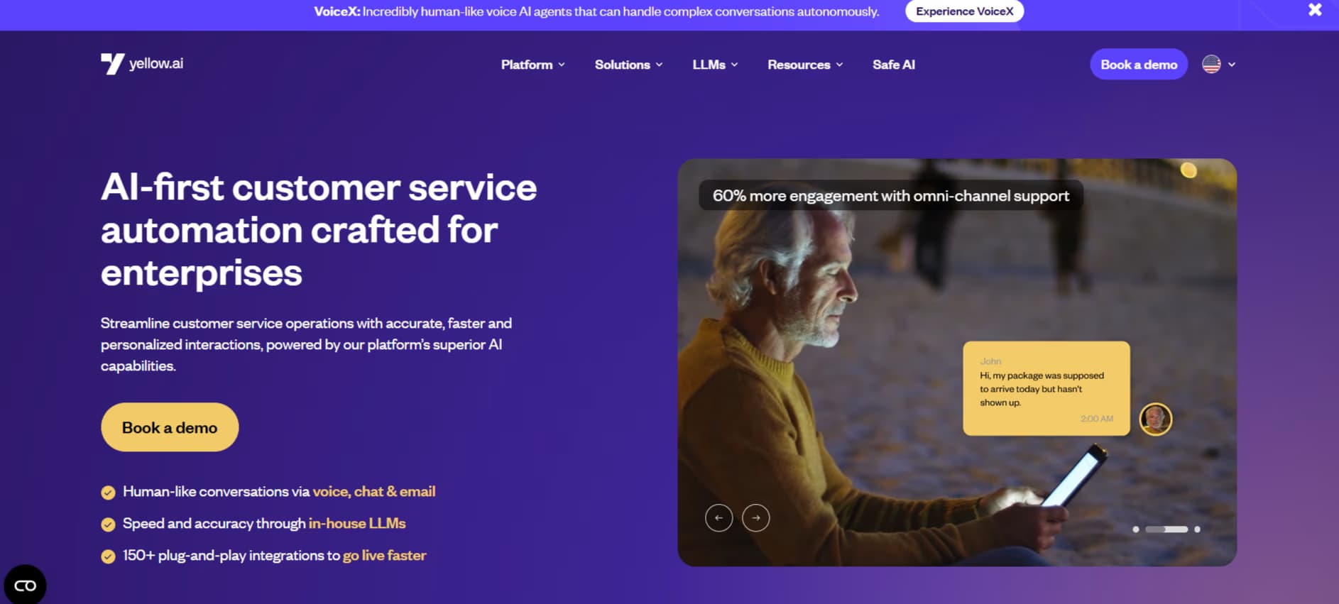 Yellow.ai homepage