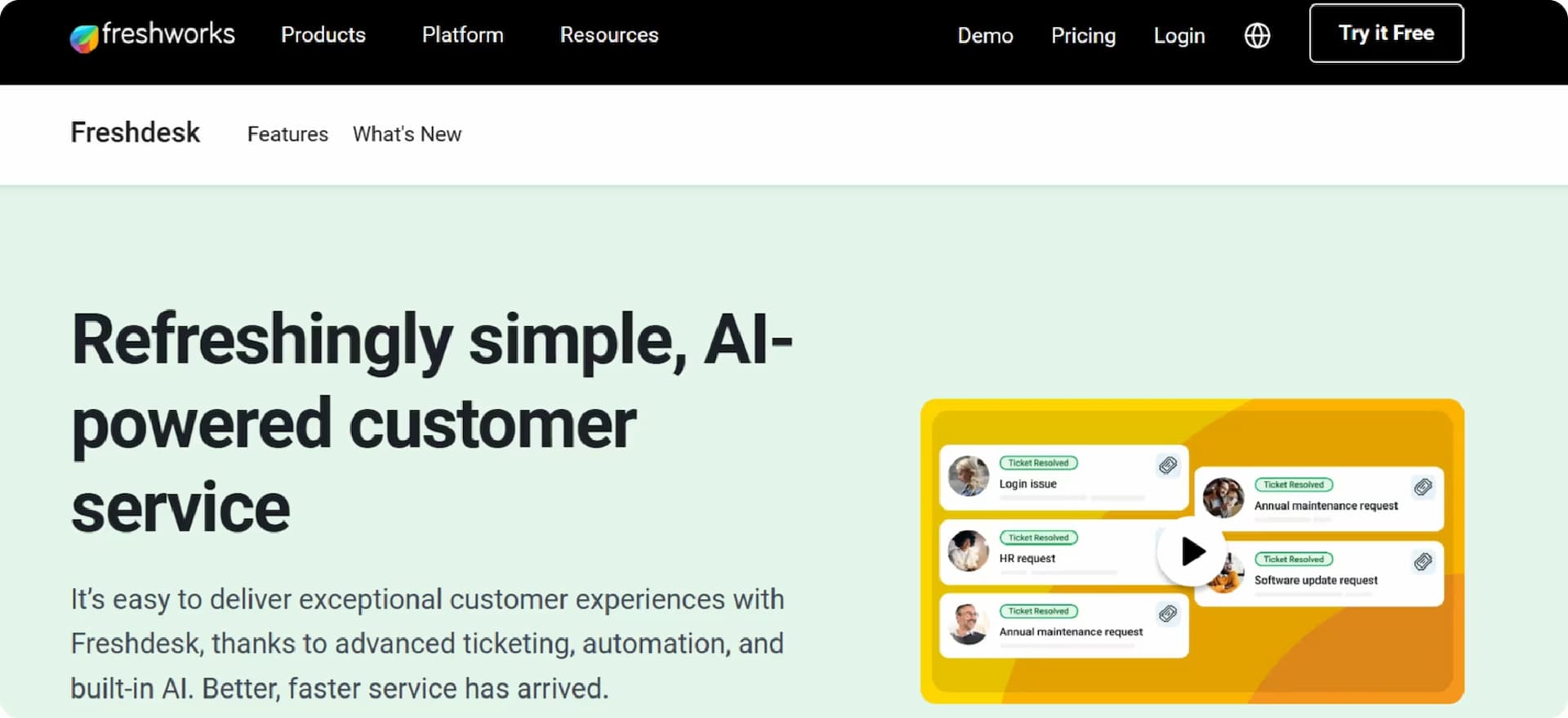 Freshdesk Homepage