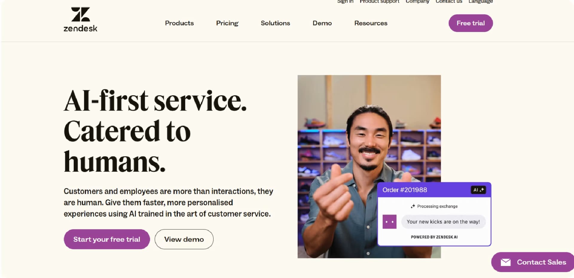 Zendesk AI Homepage