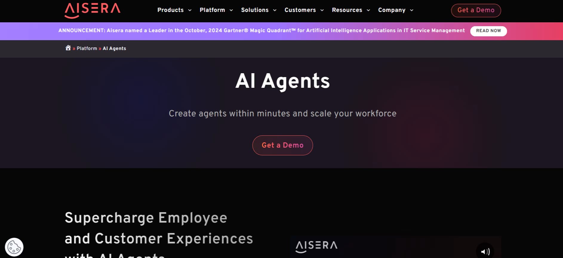 Aisera Homepage
