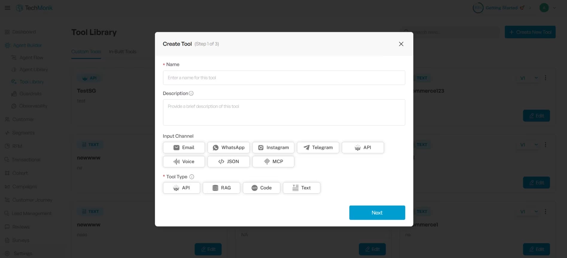 Creating Tools from Tool Library on TechMonk
