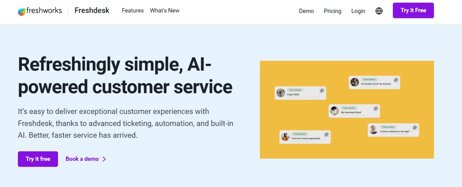 Freshdesk Homepage