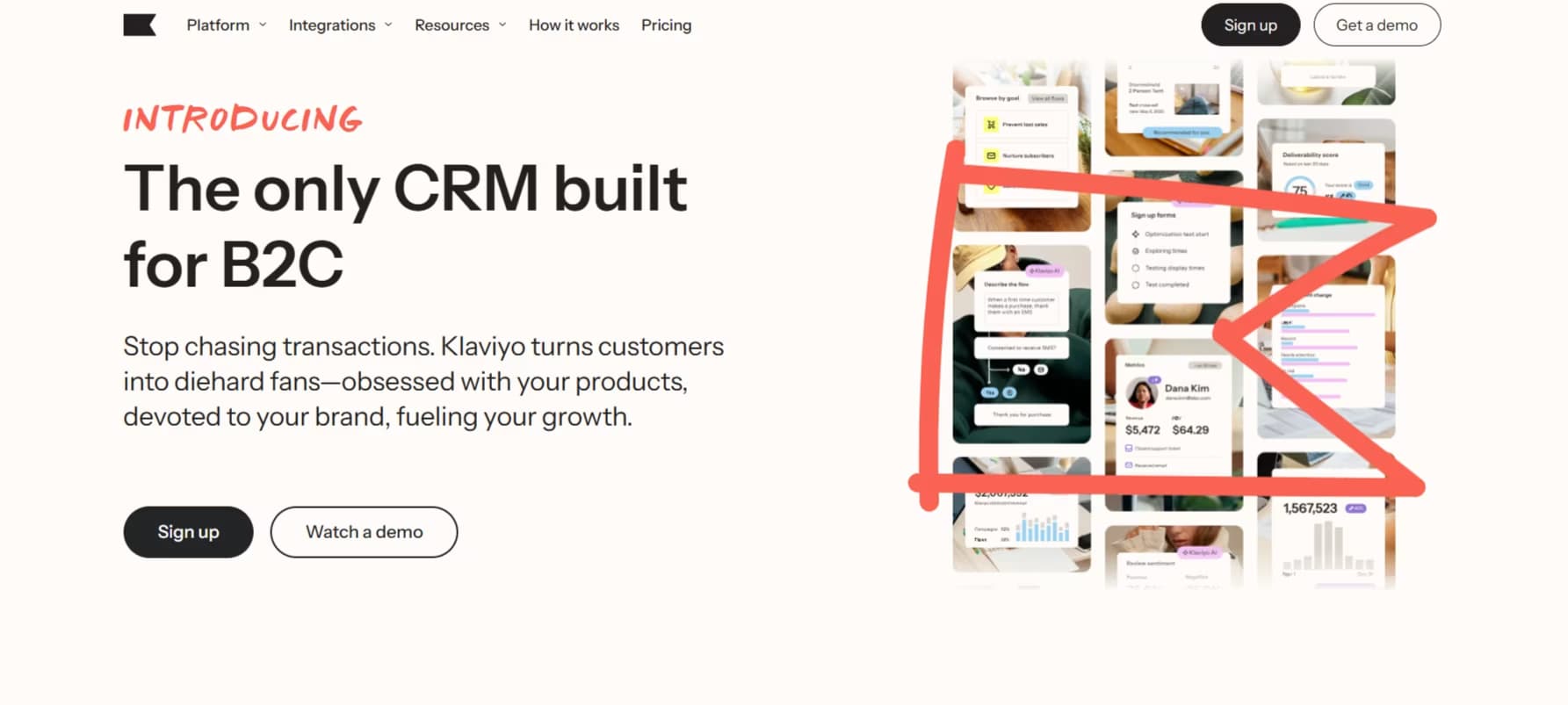 Klaviyo Homepage
